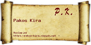 Pakos Kira névjegykártya